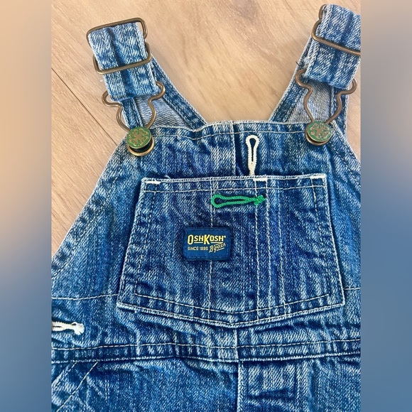 Vintage OshKosh B'gosh Blue Denim Overalls dress for Kids 12 months - Picture 2 of 5